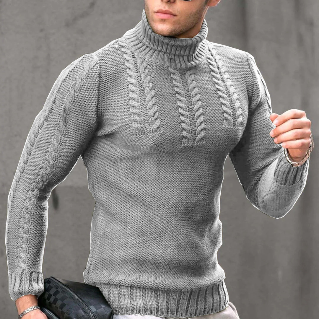 Herren Strickpullover mit hochstehendem Kragen Heidi-Mode