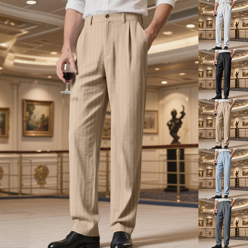 Herren elegante Streifenhose mit hohem Tragekomfort und stilvollem Design Heidi-Mode