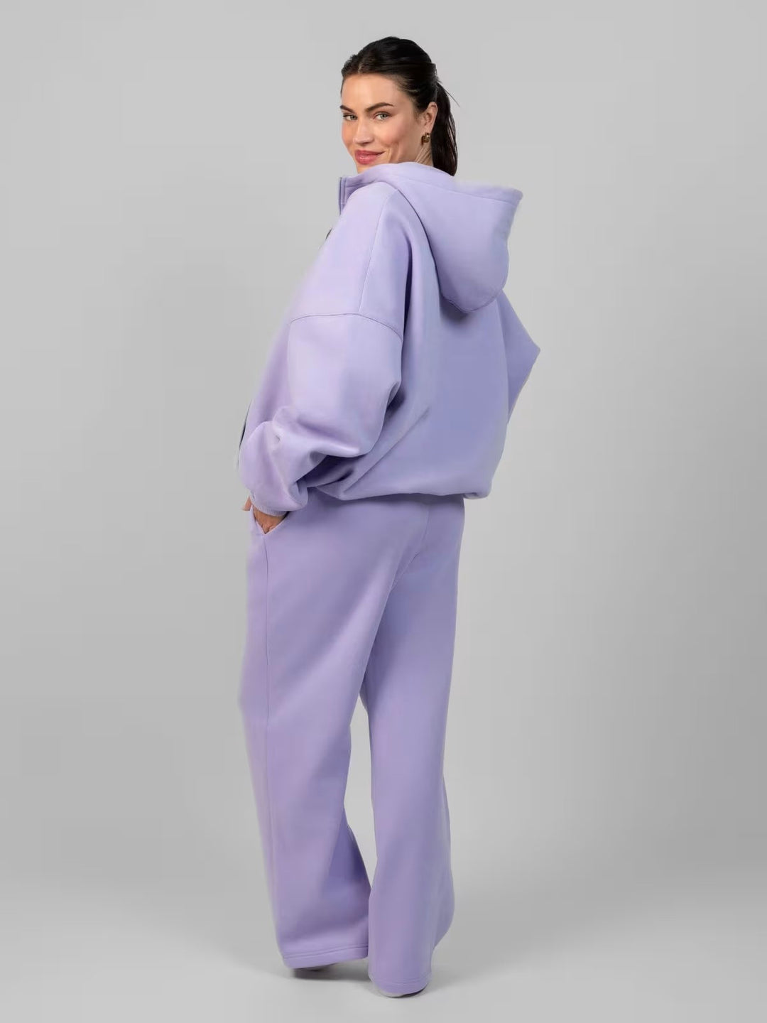 Damen Oversized Kapuzenjacke mit gemütlicher Passform und tiefen Taschen Heidi-Mode