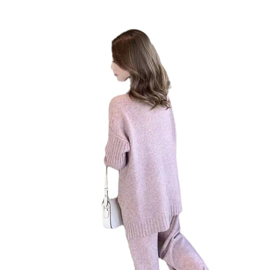Damen Weicher Strickpullover mit hohen Kragen und lässigem Schnitt Heidi-Mode