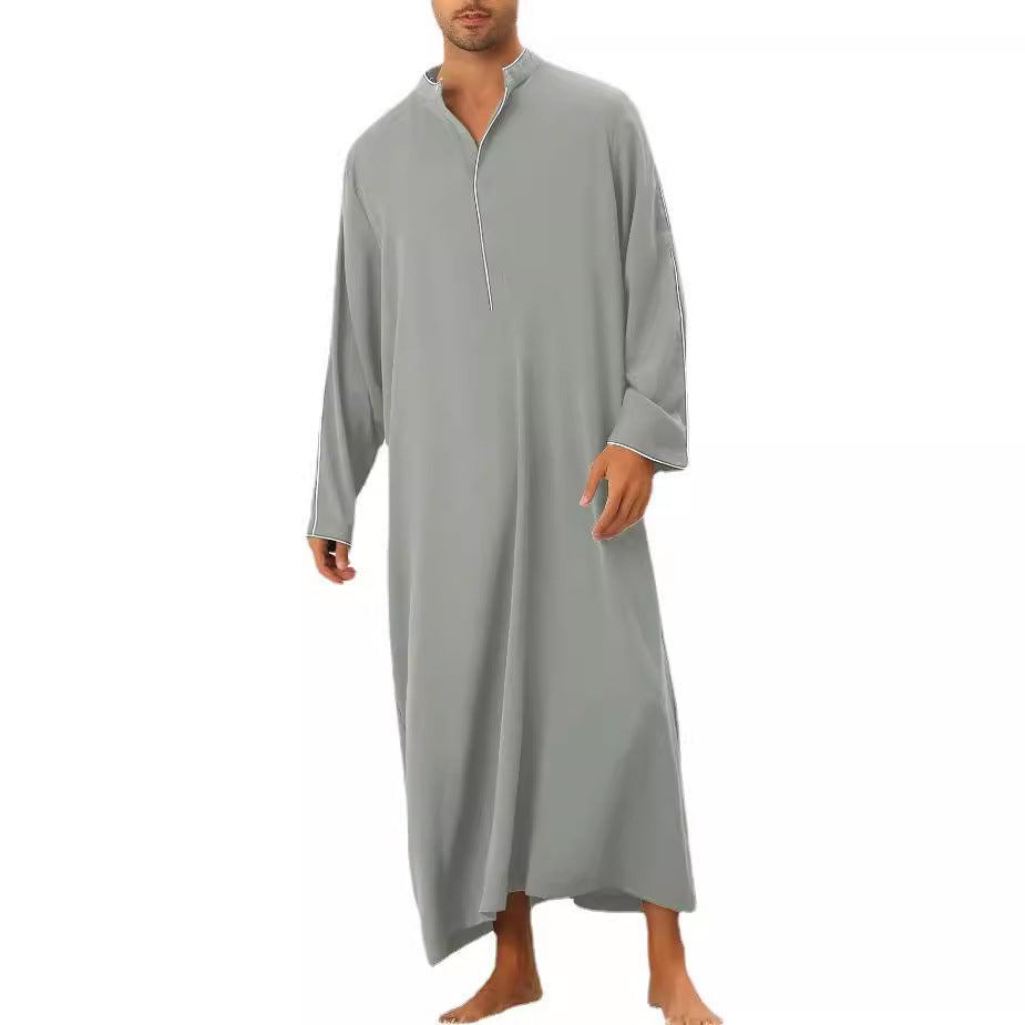 Herren hochentwickelter Kaftan mit sportlichem Stehkragen und eleganten Kontrastdetails Heidi-Mode