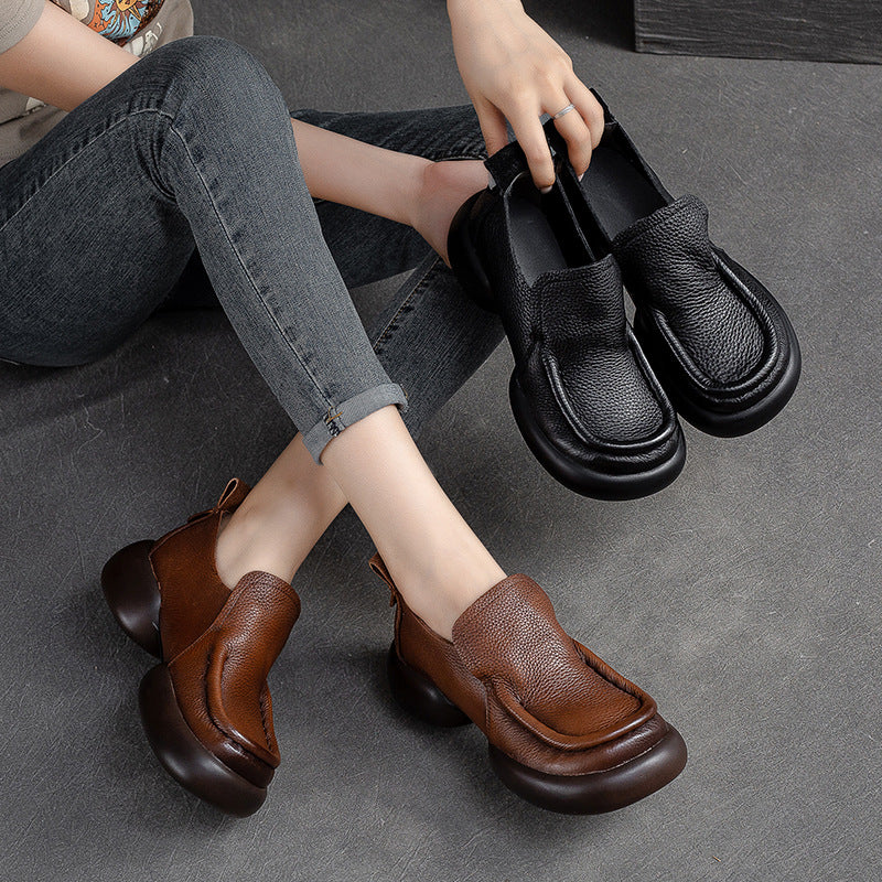 Damen Slip-On Sneakers mit innovativer Sohlenkonstruktion und weichem Leder Heidi-Mode