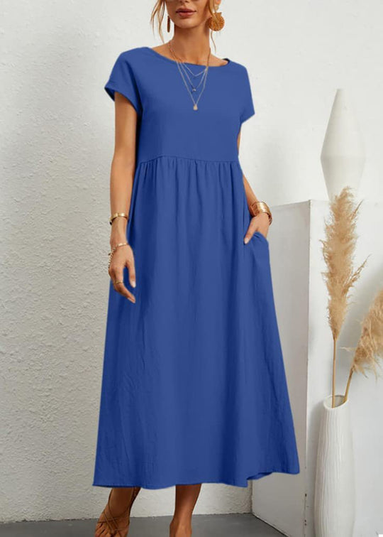 Damen Maxikleid aus leichtem, luftdurchlässigem Stoff Heidi-Mode