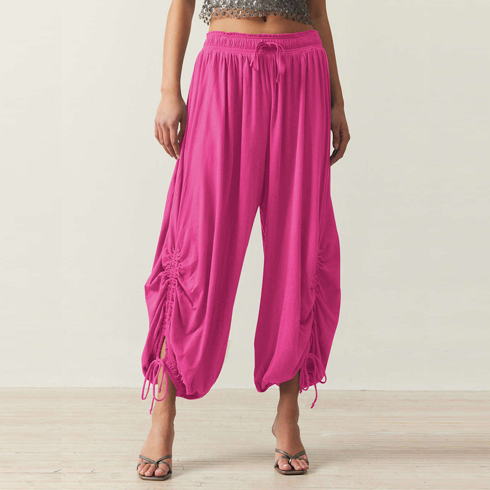 Damen Bequeme Haremshose mit raffinierten Rüschendetails Heidi-Mode