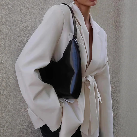 Damen Elegante Blazerjacke mit Gürtel und Taschen Heidi-Mode