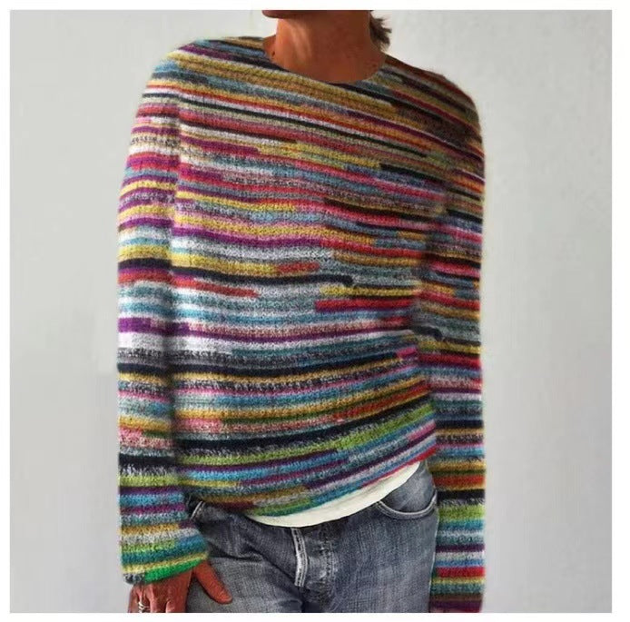 Heidi-Mode | Retro Gestrickter Pullover für Damen Warm und Komfortabel