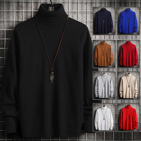 Herren stylischer Rollkragenpullover aus weichem Strickmaterial mit modernen Akzenten Heidi-Mode