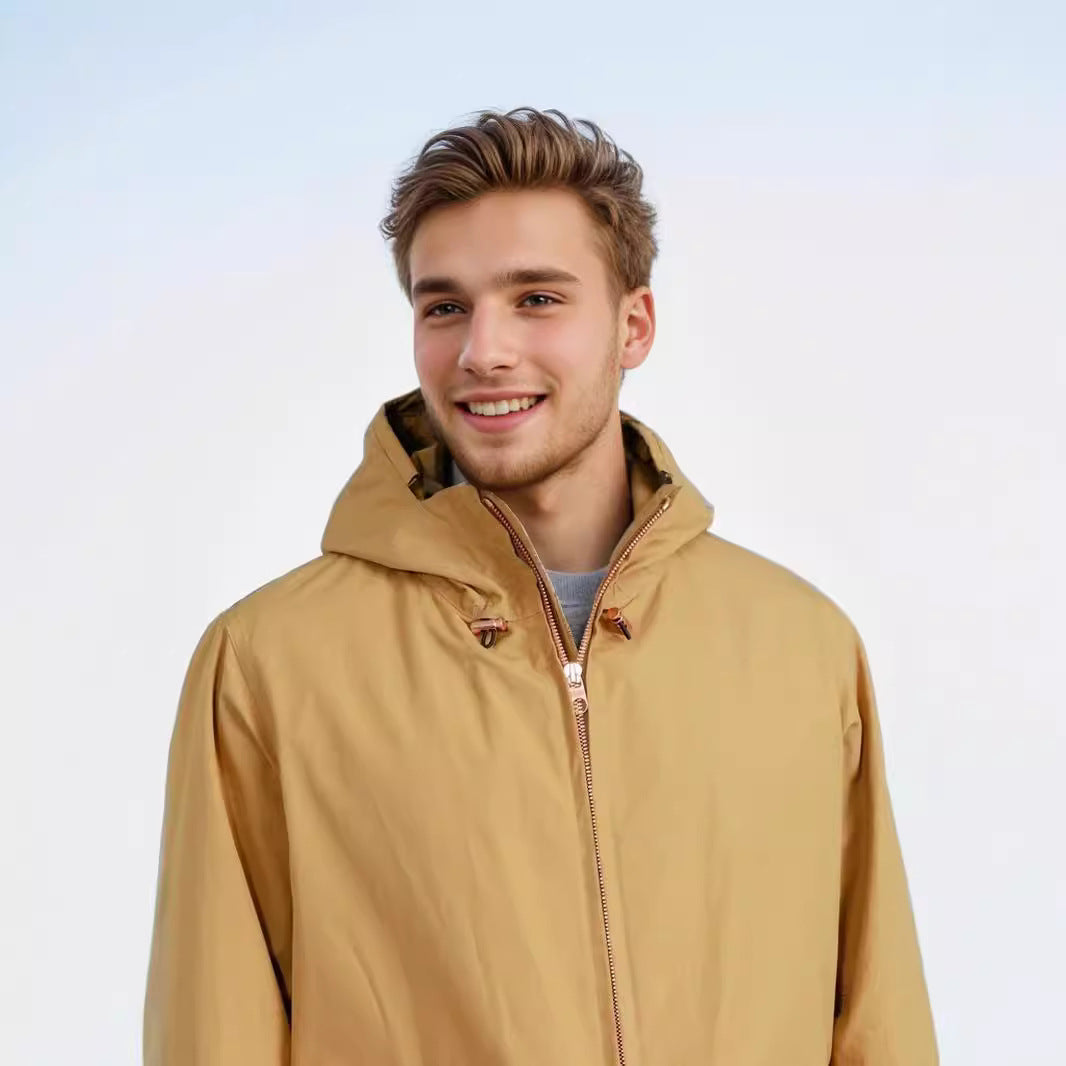 Herren wasserdichte Outdoormantel mit abnehmbarer Kapuze Heidi-Mode