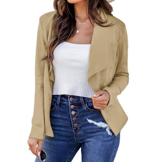 Damen lässige Blazerjacke mit offenem Schnitt und eleganten Details Heidi-Mode