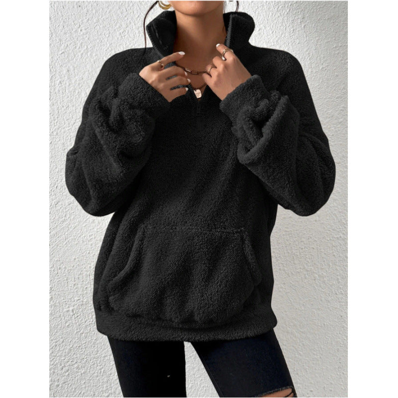 Damen Fleece-Pullover mit hohem Kragen Heidi-Mode