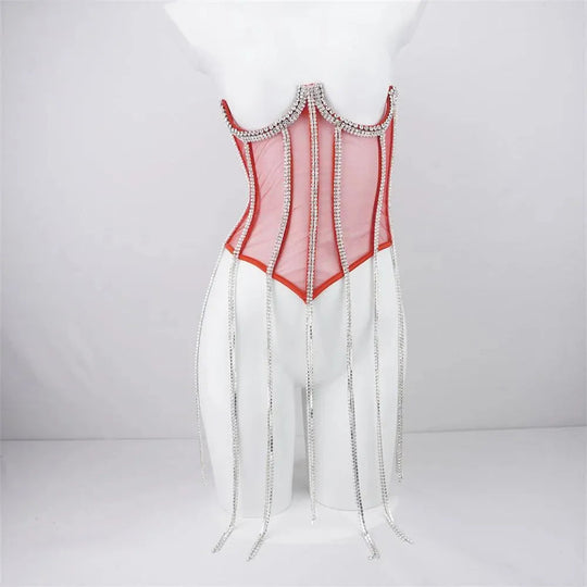 Heidi-Mode | Ladies shaping black chain waist made of polyester