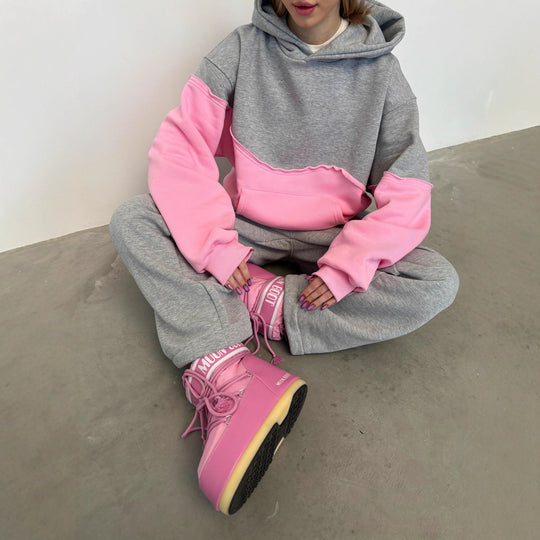 Damen modisches Sweat-Set mit kreativen Akzenten Heidi-Mode