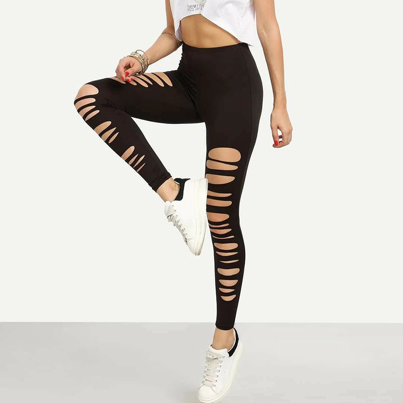 Damen Leggings mit raffiniertem Cut-Out Design Heidi-Mode