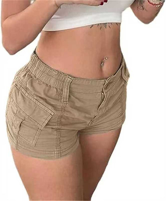 Damen Cargo-Shorts mit praktischen Taschen und elastischem Bund Heidi-Mode