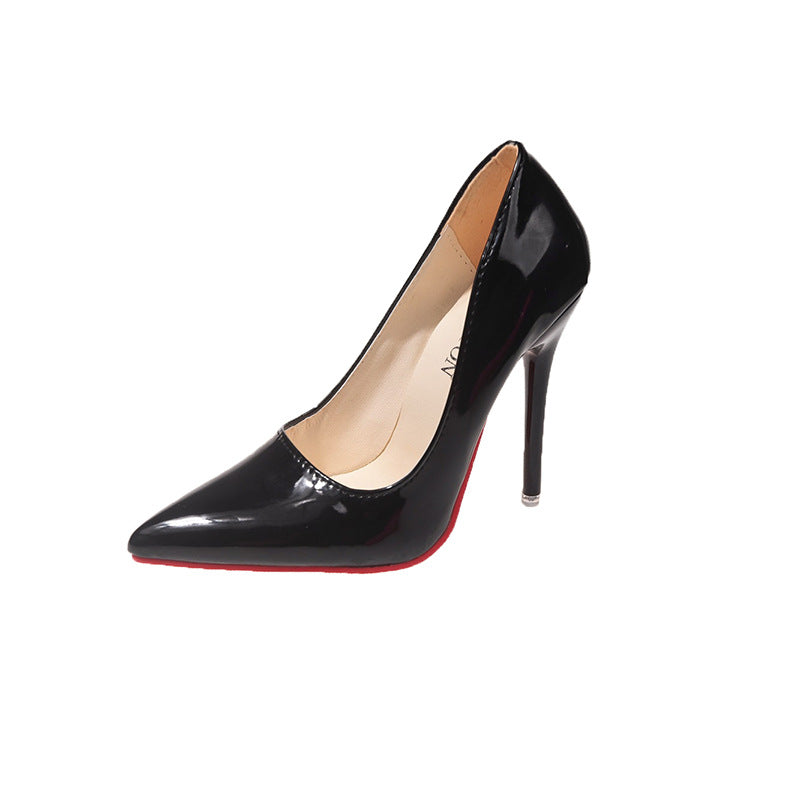 Damen Klassische High Heels mit spitz zulaufendem Design und hochglänzender Oberfläche Heidi-Mode