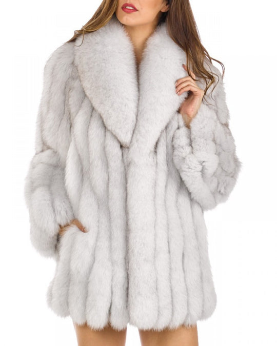 Damen Luxuriöse Kunstfelljacke mit voluminösen Ärmeln Heidi-Mode