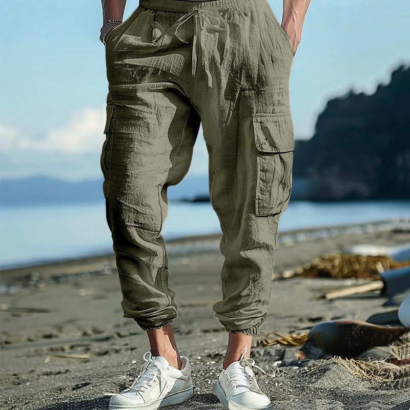 Herren Cargo-Hose mit elastischem Bund und praktischen Seitentaschen Heidi-Mode