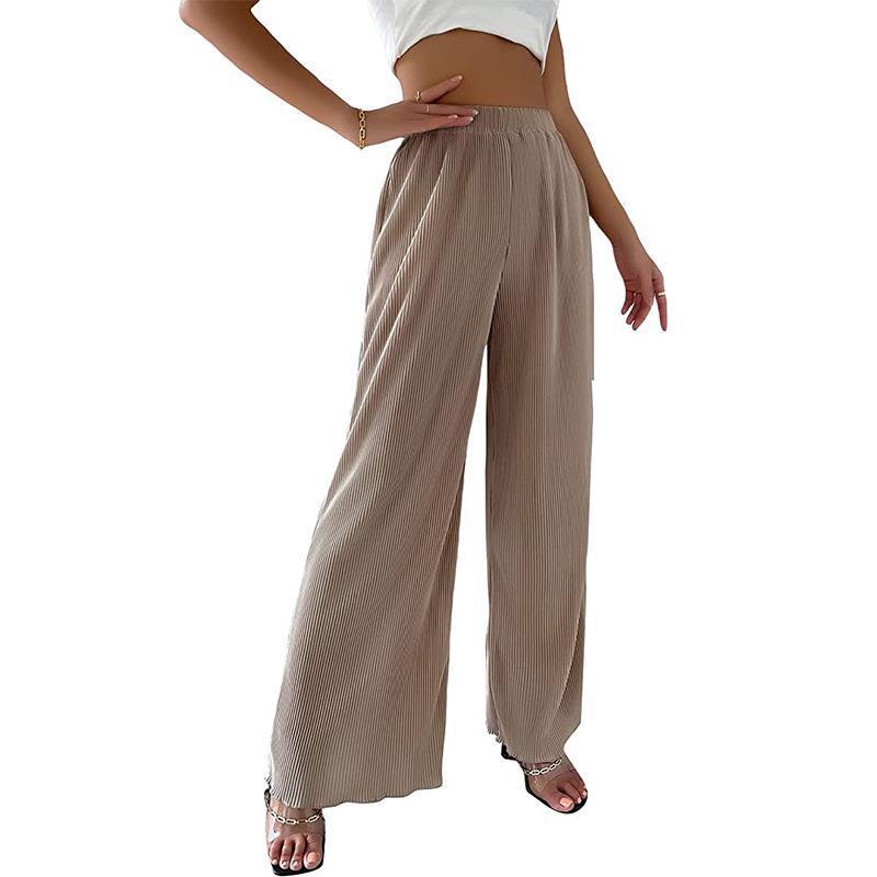 Damen Fließende Plissierte weit geschnittene Hose Heidi-Mode