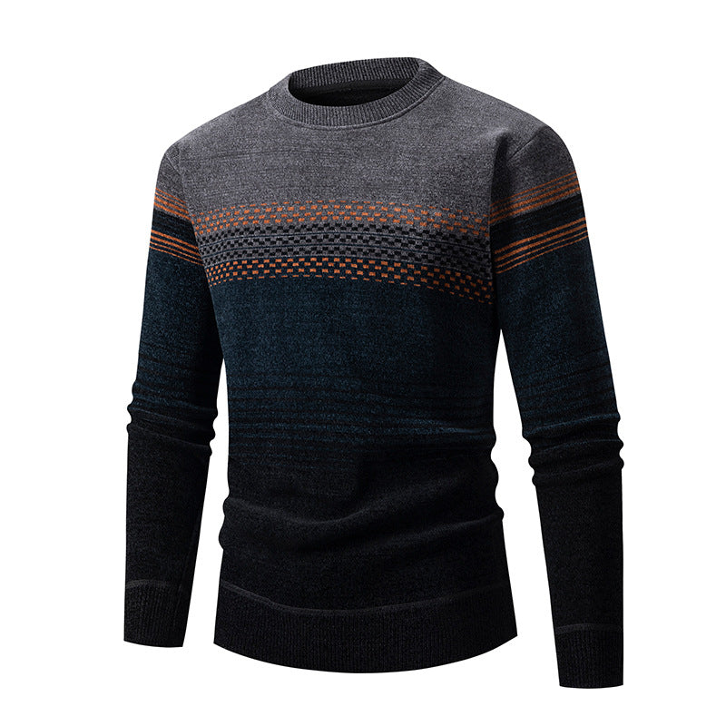 Herren modischer Pullover mit einzigartigem Strukturdesign und mehrfarbigem Muster Heidi-Mode