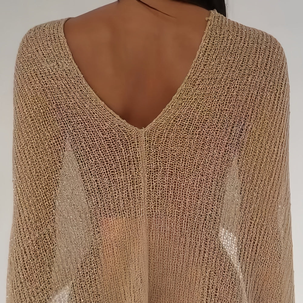 Damen Einseitiges Strickoberteil mit Rüschendetails Heidi-Mode