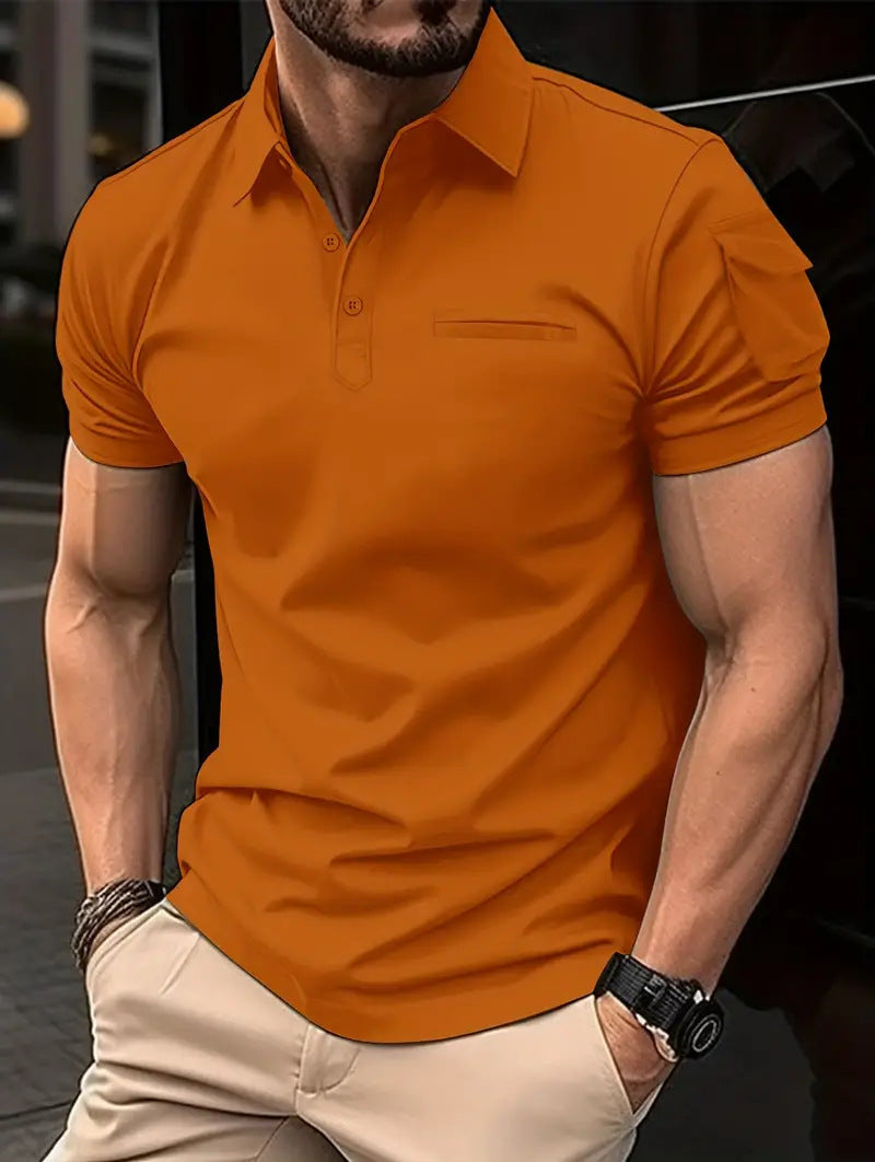 Herren Polohemd mit praktischem Reißverschluss und Brusttasche Heidi-Mode