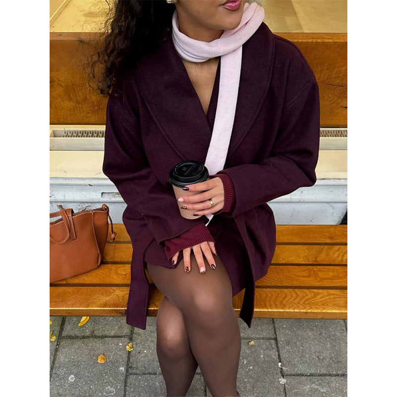 Damen Komfortabler Oversized-Mantel mit breitem Kragen Heidi-Mode