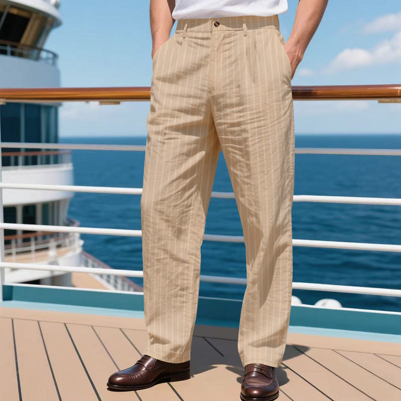 Herren elegante Anzughose mit schmalen Nadelstreifen Heidi-Mode