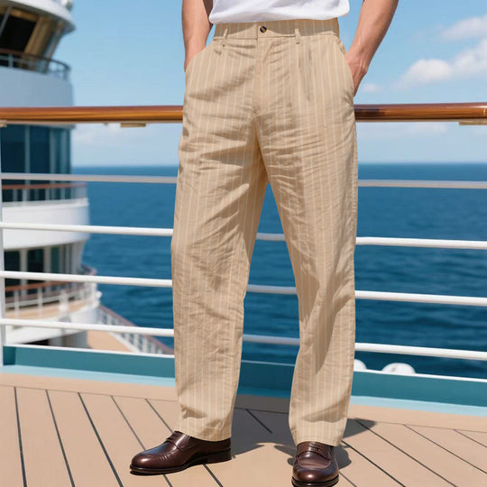 Herren elegante Anzughose mit schmalen Nadelstreifen Heidi-Mode