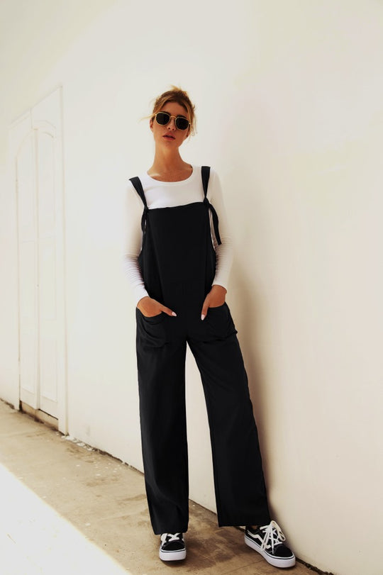 Damen Lässiger Overall mit breiten Beinen und praktischen Taschen Heidi-Mode