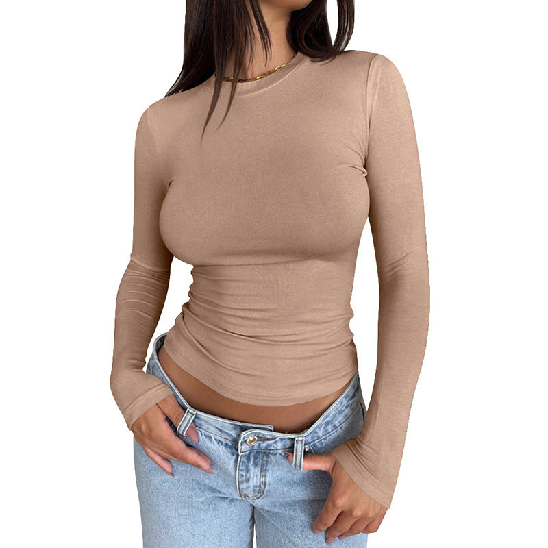 Damen Langarmshirt mit körperbetontem Schnitt Heidi-Mode