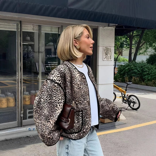 Damen attraktive Jacke im angesagten Leopardenmuster Heidi-Mode