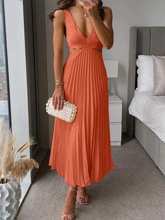 Damen Elegant gefaltetes Abendkleid Heidi-Mode