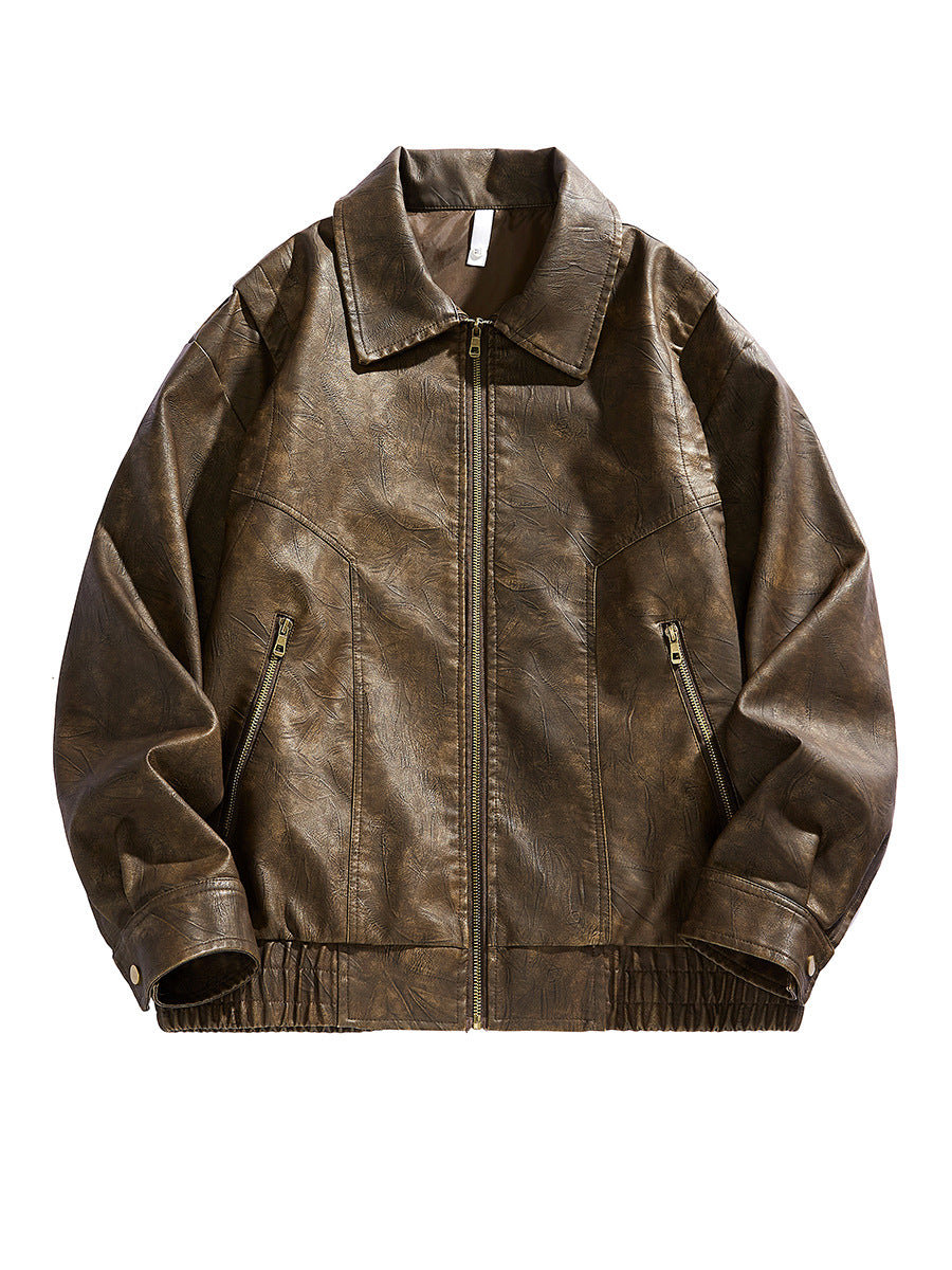 Herren kurz geschnittene jacke mit elastischem Bund und Taschen Heidi-Mode