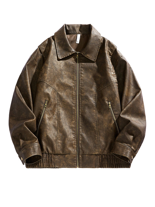 Herren kurz geschnittene jacke mit elastischem Bund und Taschen Heidi-Mode