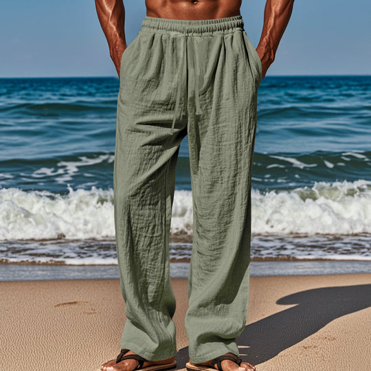Herren Lässige Strandhose mit elastischem Bund und praktischen Seitentaschen Heidi-Mode