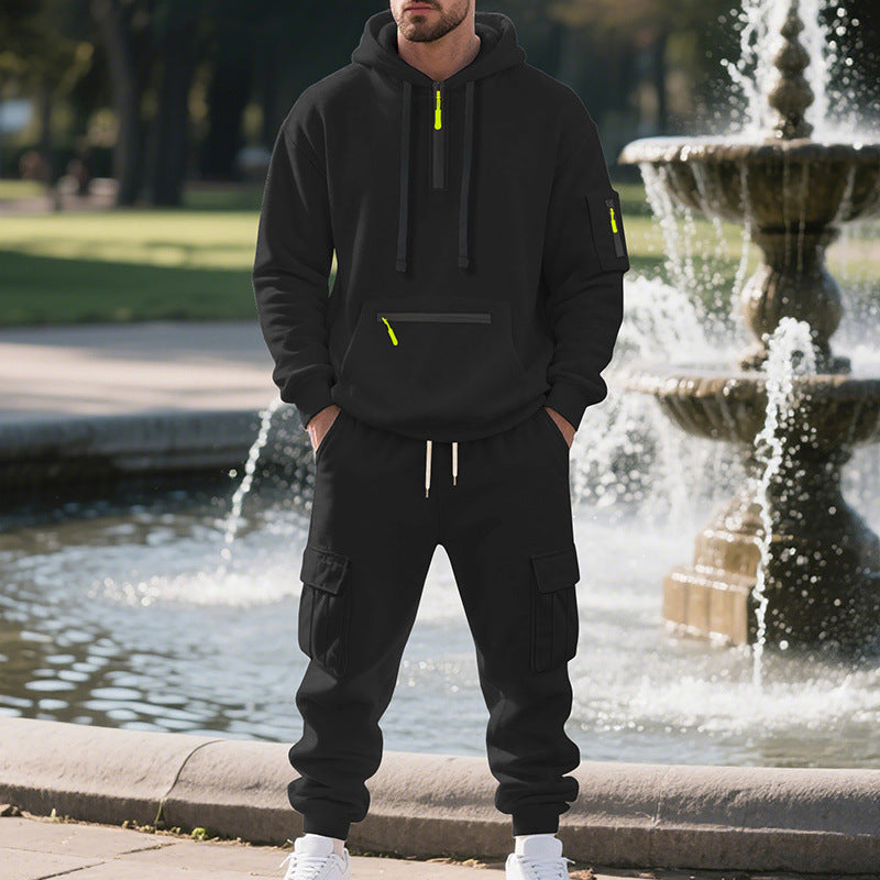 Herren Sportliches Hoodie-Set mit praktischen Taschen und modernem Design Heidi-Mode
