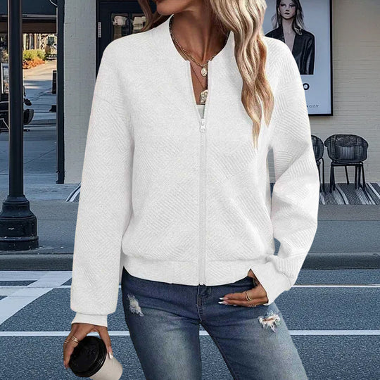 Damen Freizeitjacke mit strukturiertem Design und praktischen Taschen Heidi-Mode