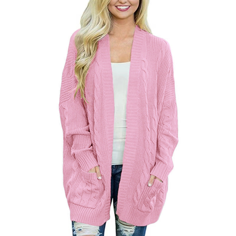 Damen Grobstrick Cardigan mit tiefen Taschen und eleganter Struktur Heidi-Mode