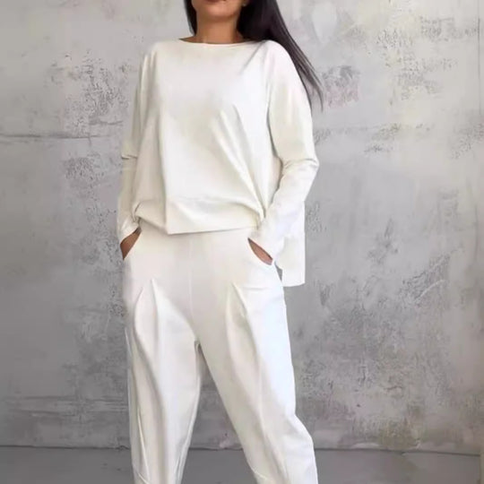 Damen lässiges Zweiteiliges Set aus hochwertiger Viskose Heidi-Mode