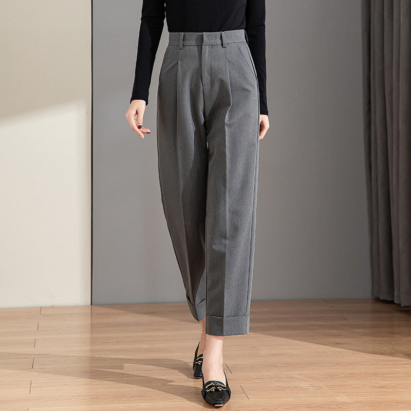Damen elegante, taillierte Anzughose mit schmalen Biesen und klassischen Bügelfalten Heidi-Mode