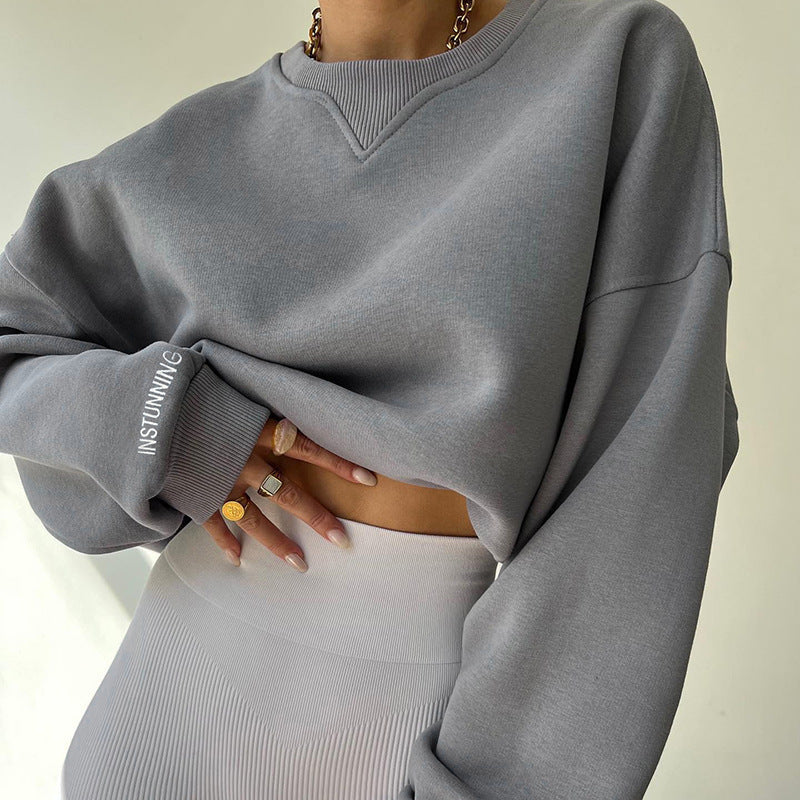 Damen lässiger Oversized Sweatshirt mit Raglanärmeln und besonderen Detailnähten Heidi-Mode