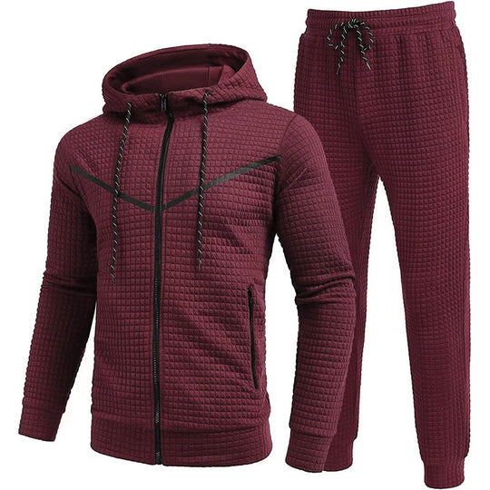 Herren Fleece-Jogginganzug mit strukturiertem Design Heidi-Mode