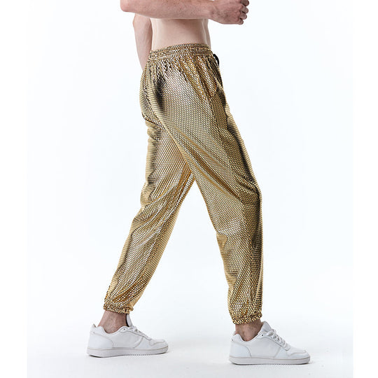 Herren futuristische Mesh-Hose im angesagten Metallic-Look Heidi-Mode