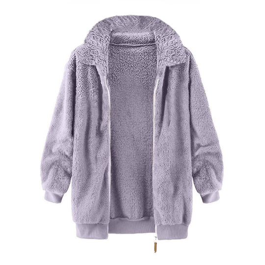 Damen Fleece-Jacke im Oversized-Stil Heidi-Mode