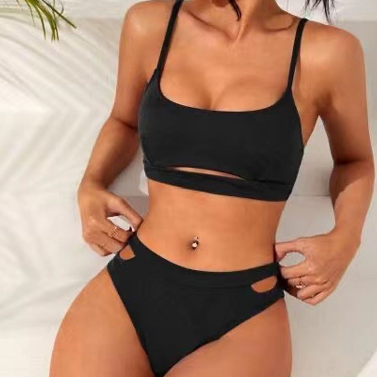 Damen Bikini-Set mit modischem Cut-Out-Design und high-waisted Unterteil Heidi-Mode