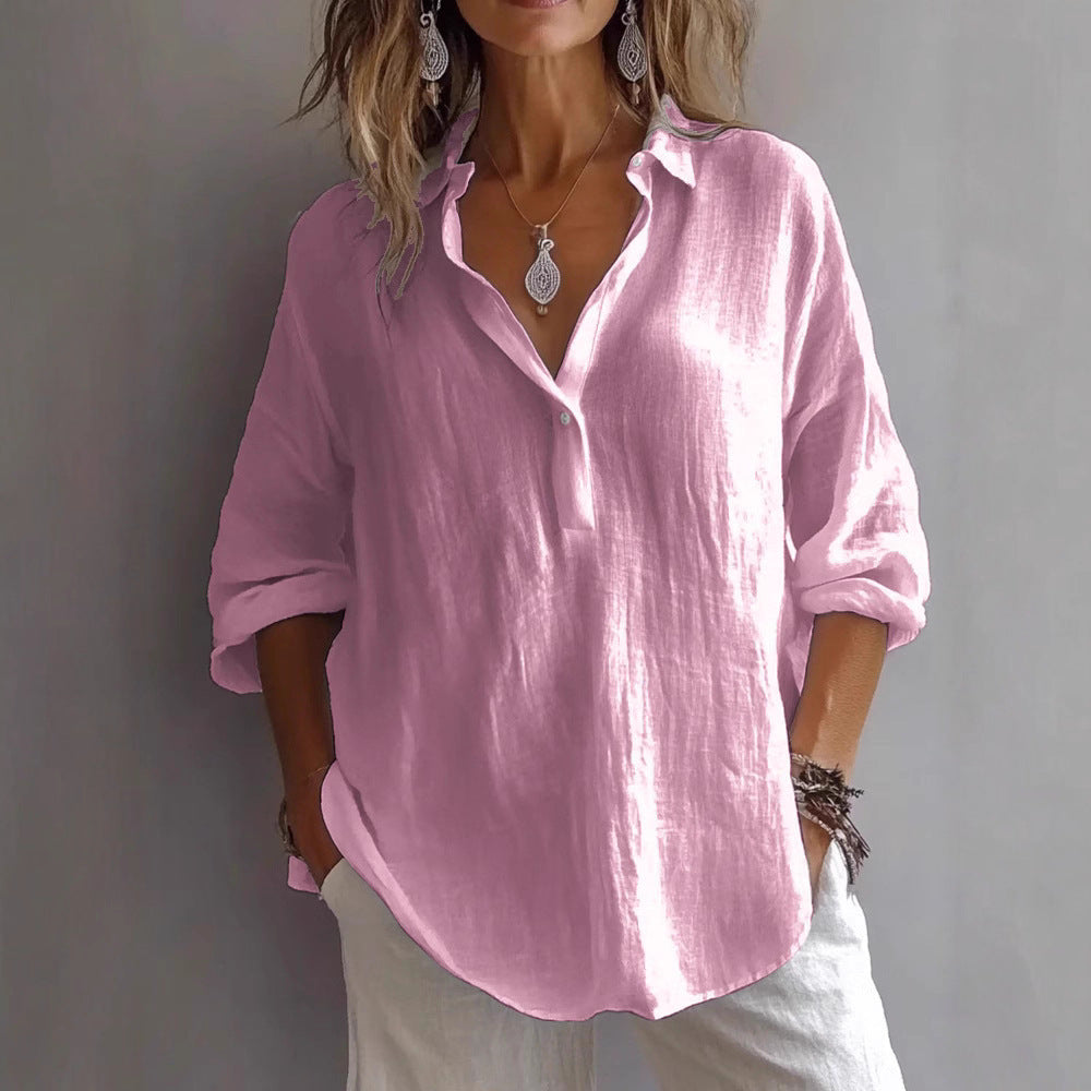 Damen Leichte Leinenbluse Heidi-Mode