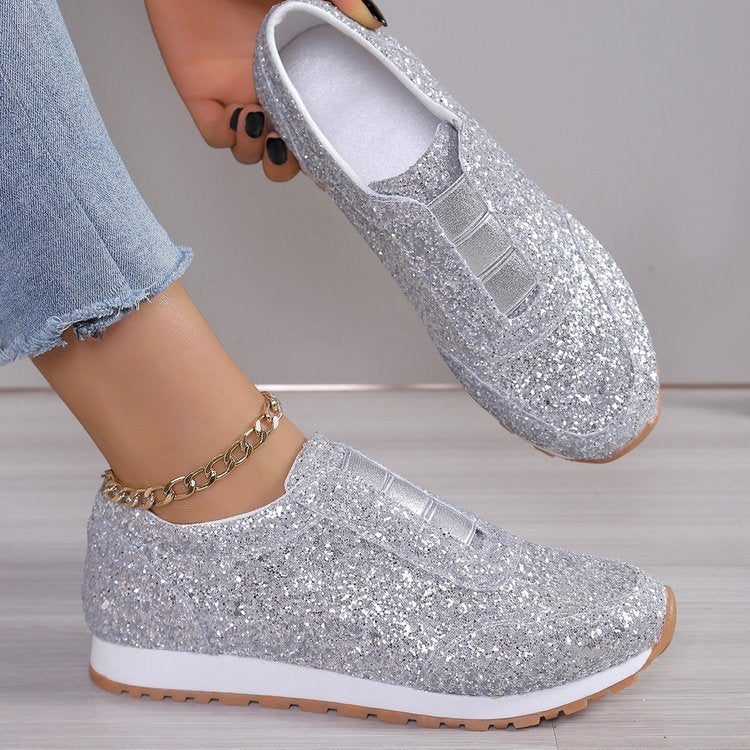 Damen Glitzernde Slip-On Sneakers Heidi-Mode