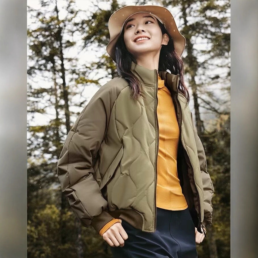 Damen Steppjacke im sportlichen Design mit hohem Kragen und elastischen Bündchen Heidi-Mode