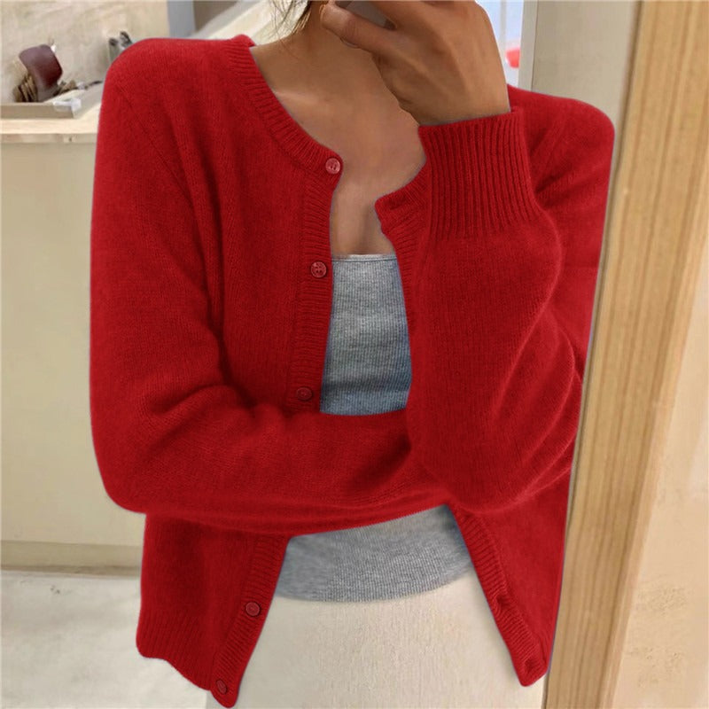 Damen kuschelige Strickjacke Heidi-Mode