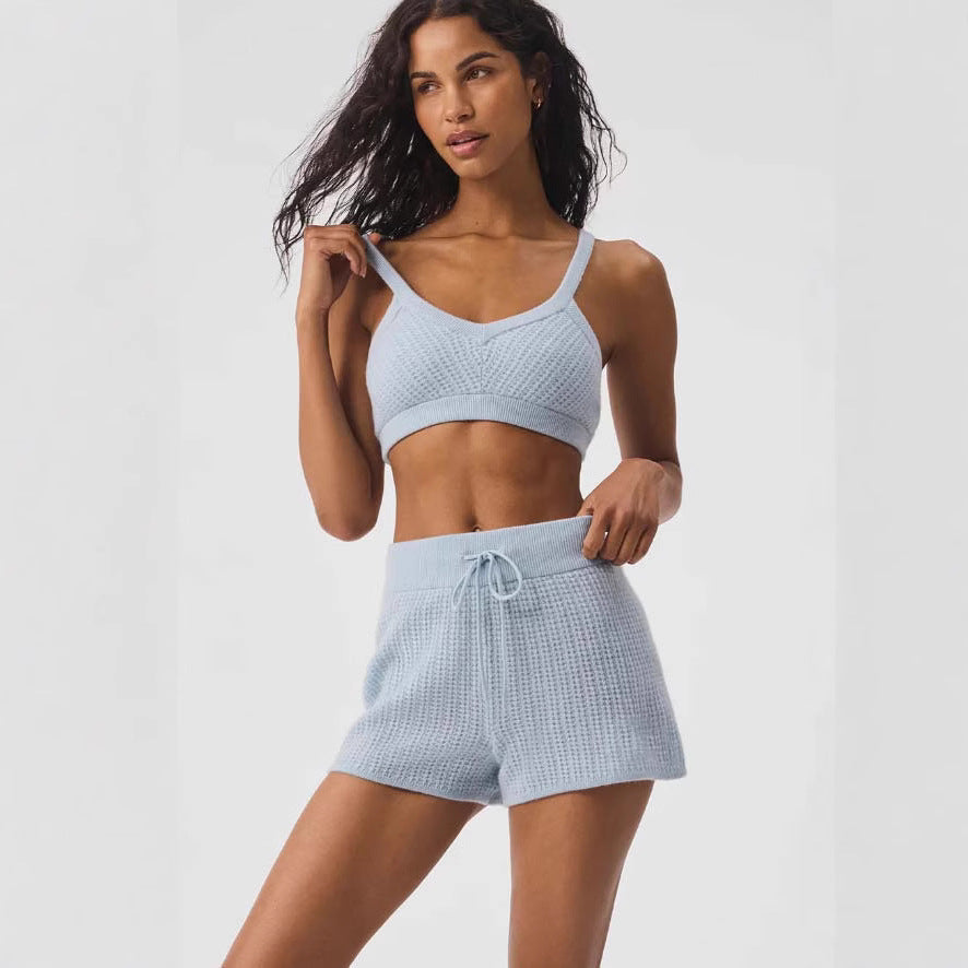 Damen lässiges Freizeit-Set aus Strukturstrick Heidi-Mode